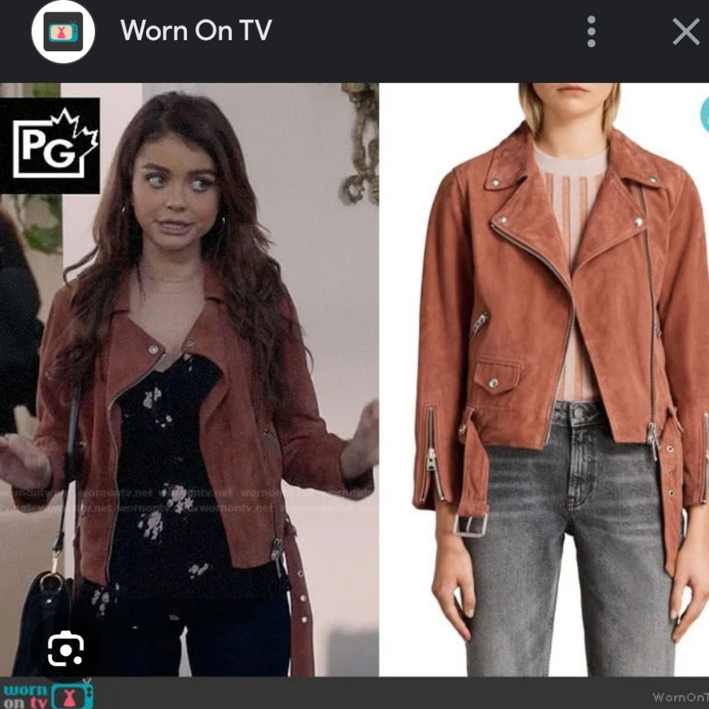 Allsaints Goat Suede Leather Biker Jacket